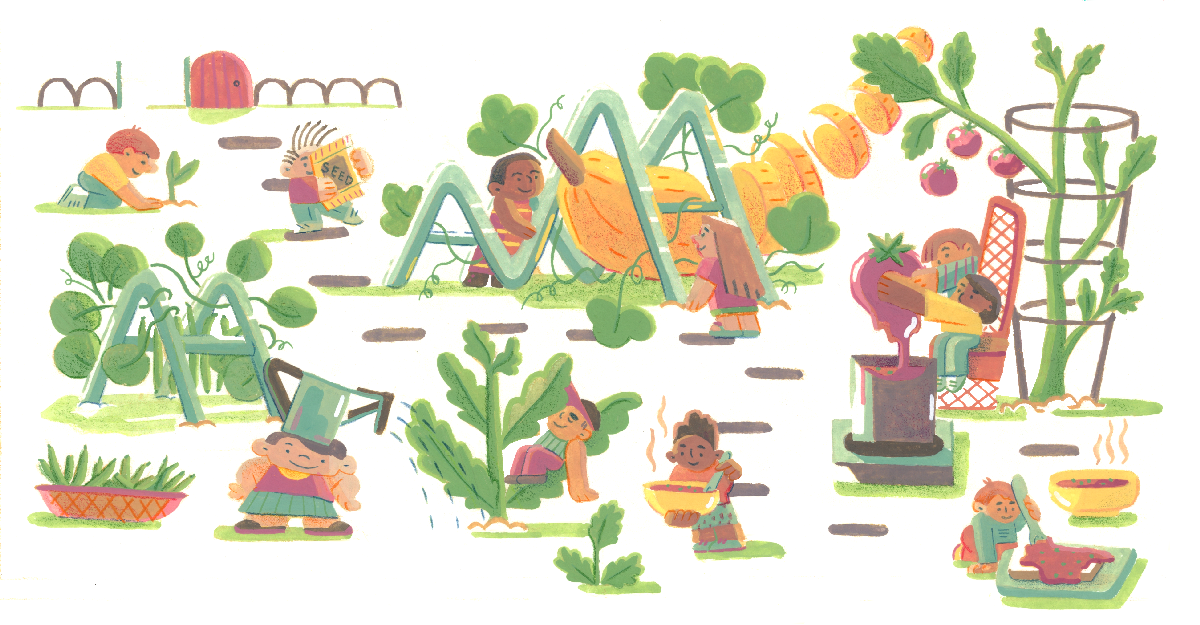 Art by Yuko Okabe conceptualizing the theme of Social Equity in Food Justice