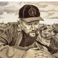 Yetti Frenkel Conte Drawing "Paul's Dog"